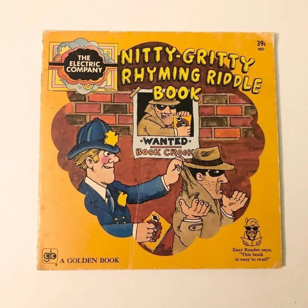 Vintage 1973 The Electric Company Nitty Gritty Rhyming Riddle Golden Book